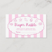 Pink Whimsical Seashell Baby Shower Diaper Raffle  Begleitkarte (Vorderseite)