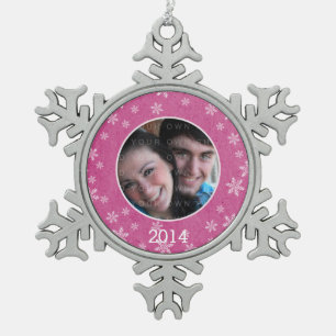 Pink Whimsical Snowflakes Snowflake Ornament