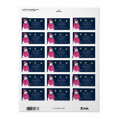 Pink Whimsical Snowman Designer Adressaufkleber (Vorne)