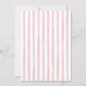 Pink Whimsical Stripes Merry Little Baby Shower Einladung (Rückseite)