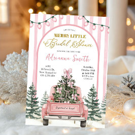 Pink Whimsical Stripes Merry Little Bridal Shower Einladung