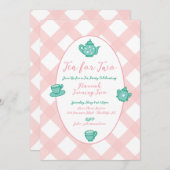 Pink Whimsical Tee Party Geburtstag Einladung (Vorne/Hinten)