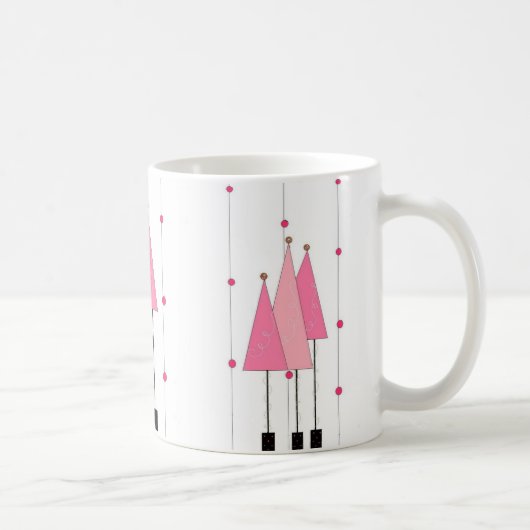 Pink Whimsical Trees Kaffeetasse (Rechts)