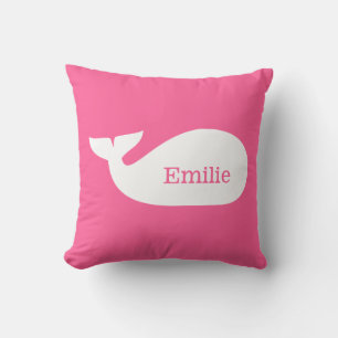 Pink Whimsical Whale Personalisierte Kinder Kissen