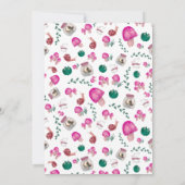 Pink whimsical wood fee-Pilzdusche Einladung (Rückseite)