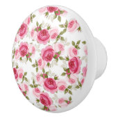 Pink Whimsistische Rose Rustikales Shabby Chic Keramikknauf (Rechts)