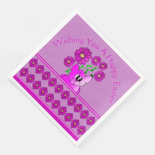 Pink Whimsy Bär Serviette (Ecke)