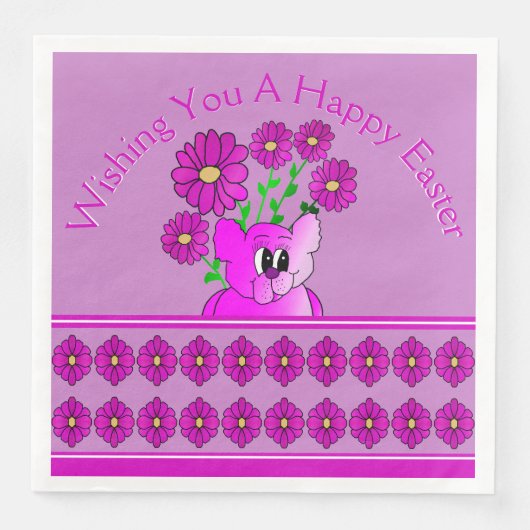 Pink Whimsy Bär Serviette (Vorderseite)