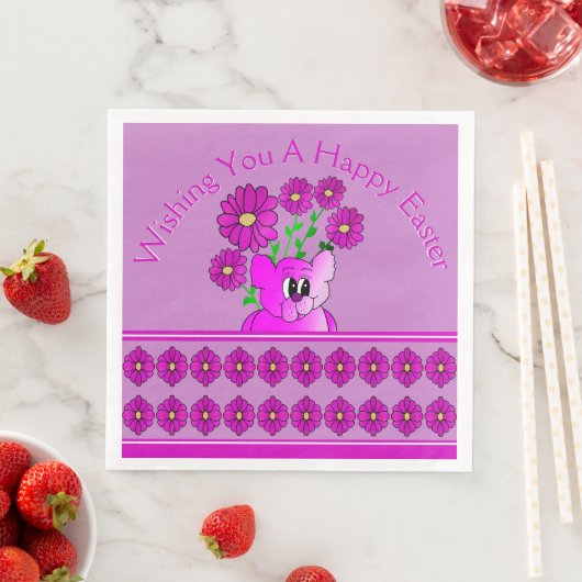 Pink Whimsy Bär Serviette (Beispiel)