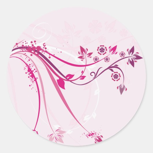 Pink Whimsy Runder Aufkleber (Vorderseite)
