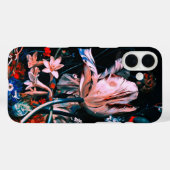 PINK WHIRLLE TULIPS FARBHAFTE BLUME IN SCHWARZEN,  Case-Mate iPhone HÜLLE (Rückseite (Horizontal))