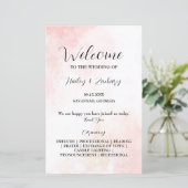 Pink Whispers-Hochzeitsprogramm (Stehend Vorderseite)