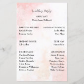 Pink Whispers-Hochzeitsprogramm (Rückseite)