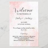 Pink Whispers-Hochzeitsprogramm (Vorderseite)