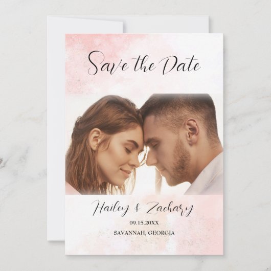 Pink Whispers Wedding Save The Date (Vorderseite)