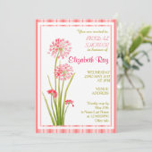 Pink Whit Delicate Blumendusche Einladung (Stehend Vorderseite)
