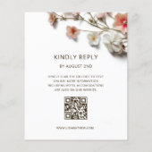 Pink White 3D Wildflowers BUDGET Wedding Flyer (Hinten)