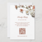 Pink White 3D Wildflowers Wedding Einladung (Rückseite)