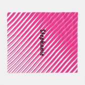 Pink White Abstrakt Individuelle Name Geschenk Nie Fleecedecke (Vorderseite (Horizontal))