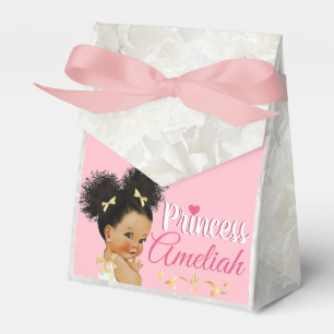 Pink & White Afro Puff Prinzessin Ballerina Geschenkschachtel
