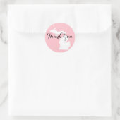 Pink White and Black Michigan Wedding Vielen Dank Runder Aufkleber (Tasche)