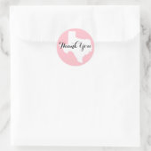 Pink White and Black Texas Wedding Vielen Dank Runder Aufkleber (Tasche)