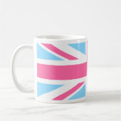 Pink White and Blue Union Jack UK Flag Kaffeetasse (Links)