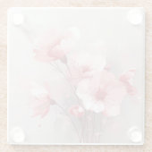 Pink, White, and Gray Foral Glasuntersetzer (Rückseite)