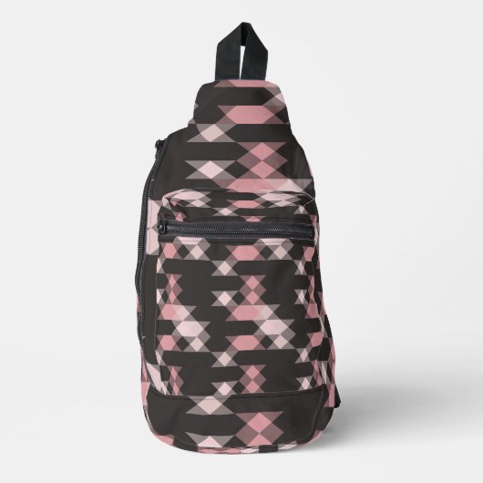 pink white and gray geometric crossbody bag (Vorderseite)