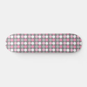 Pink White and Gray Polka Dot Skateboard (Horizontal)
