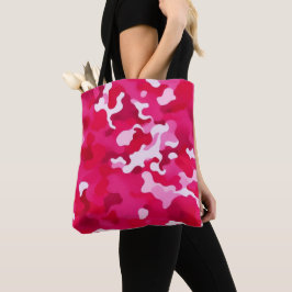 Pink, white and red camouflage tasche
