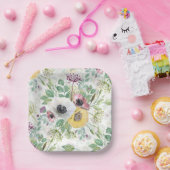 Pink, White and Yellow Anemones. Pappteller (Party)