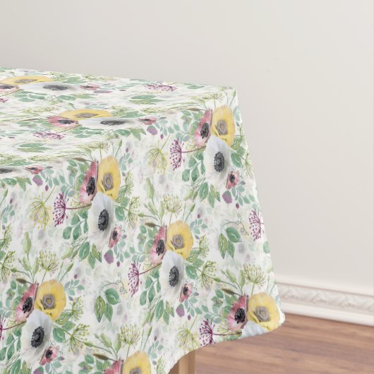 Pink, white and yellow anemones. tischdecke (Beispiel)