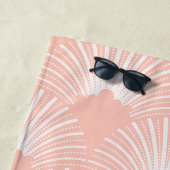 Pink & White Art Deko Muster Strandtuch (Beispiel)