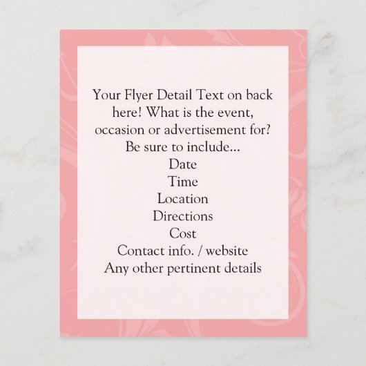 Pink/White Baby Footprints Flyer (Hinten)