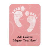 Pink/White Baby Footprints Magnet (Vertikal)