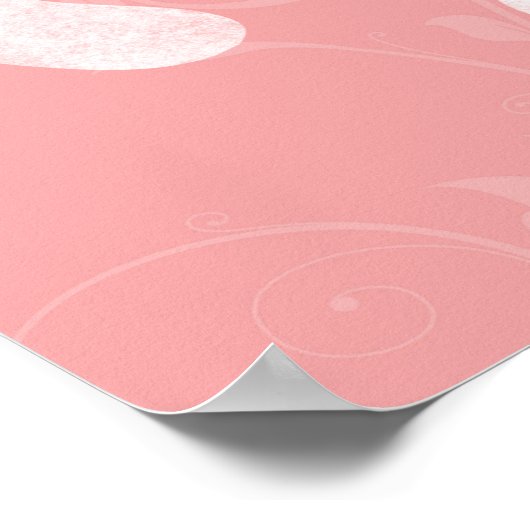 Pink/White Baby Footprints Poster (Ecke)