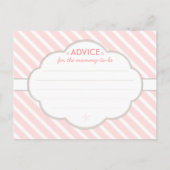 Pink | White Baby Shower Advice for Mommy to Be Hinweiskarte (Rückseite)