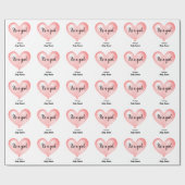 Pink White Baby Shower Ballon Herz Geschenkpapier (Flach)