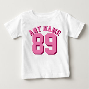 Pink & White Baby Sports Jersey T-shirt