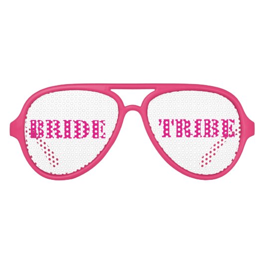 Pink White Bachelorette Bride Tribe Glasses Partybrille (Vorderseite)