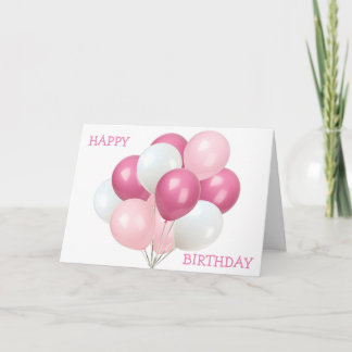 PINK/WHITE BALLOONS FÜR **IHREN GEBURTSTAG** KARTE