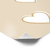 Pink White Beige Niedliches, einfaches Herzmuster Poster (Ecke)