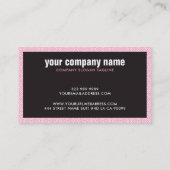 Pink White & Black ArtDeco Geometrisches Muster Visitenkarte (Rückseite)