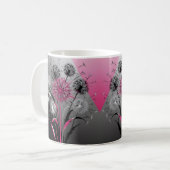 Pink, White Black Dandelions  Kaffeetasse (Vorderseite Links)