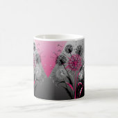 Pink, White Black Dandelions  Kaffeetasse (Mittel)