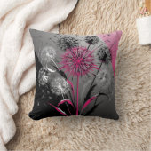 Pink, White Black Dandelions  Kissen (Decke)