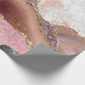 Pink White Black Mauve Gold Glitzer Agate Marble Geschenkpapier (Ecke)