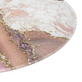 Pink White Black Mauve Gold Glitzer Agate Marble Schneidebrett (Ecke)