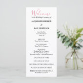 Pink White Black Wedding Program Programm (Stehend Vorderseite)